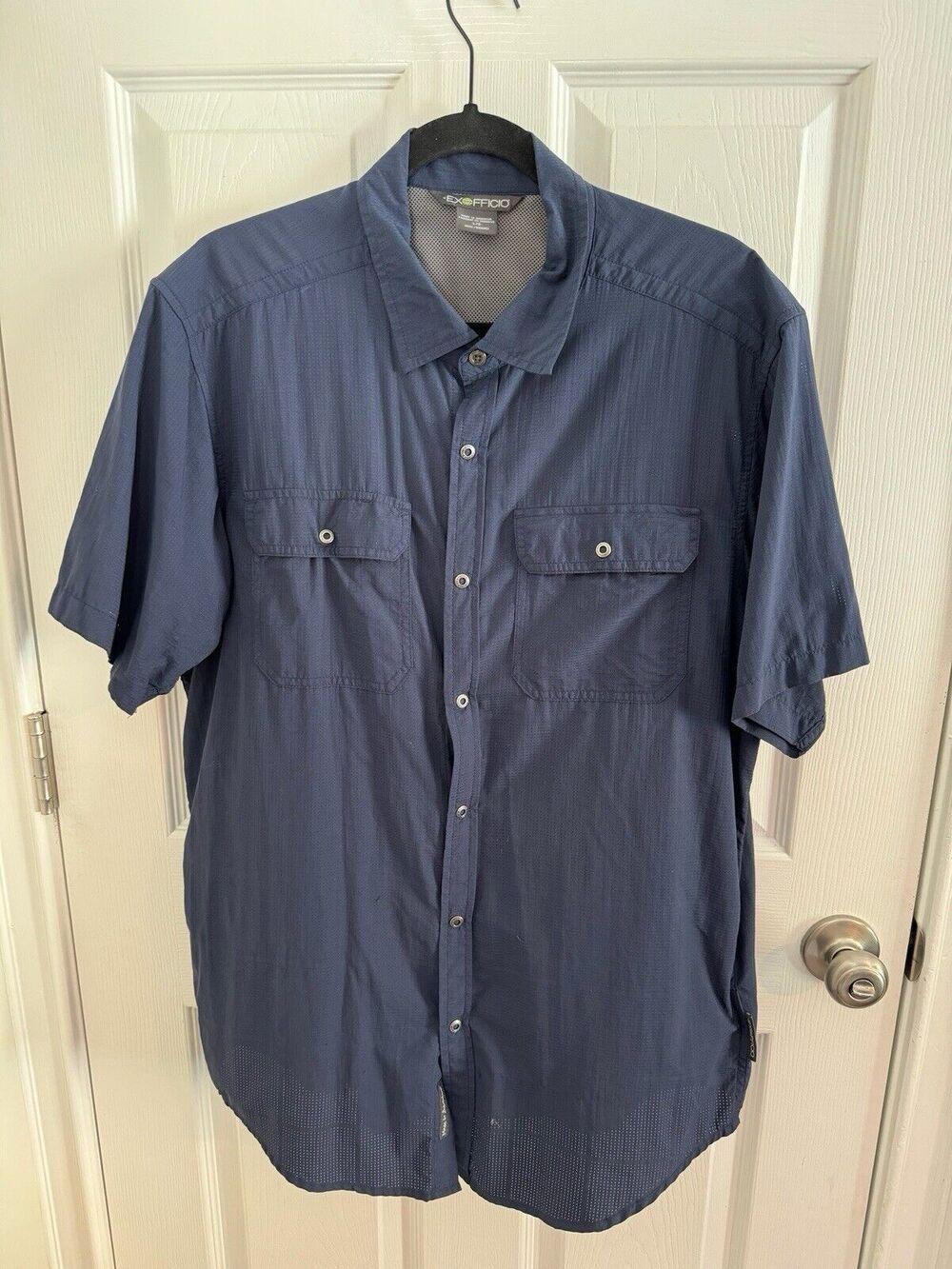 Ex Officio Shirt Mens Size Large Vented Outdoor Short Sleeve Top Nylon Fishing